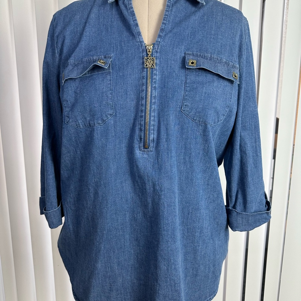 Blouse denim Anne Klein size XL